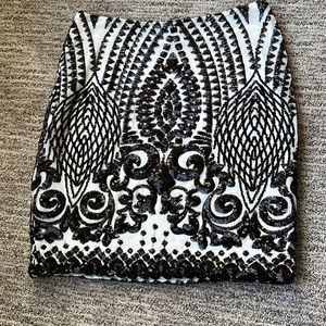 Black and White Sequin Skirt